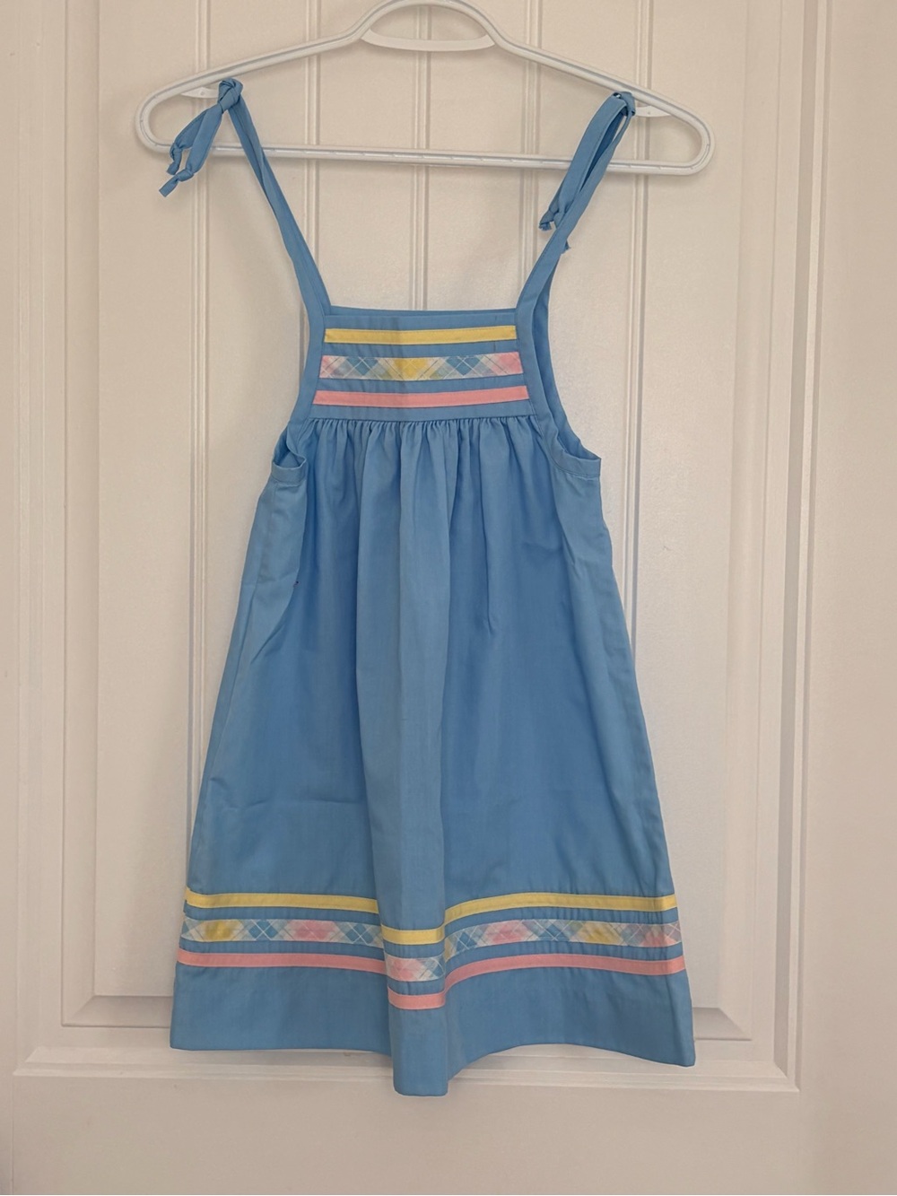 Vintage handmade Girls' Sundress with Pastel Trim